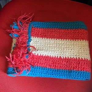 Homemade knitted scarf, made with love.